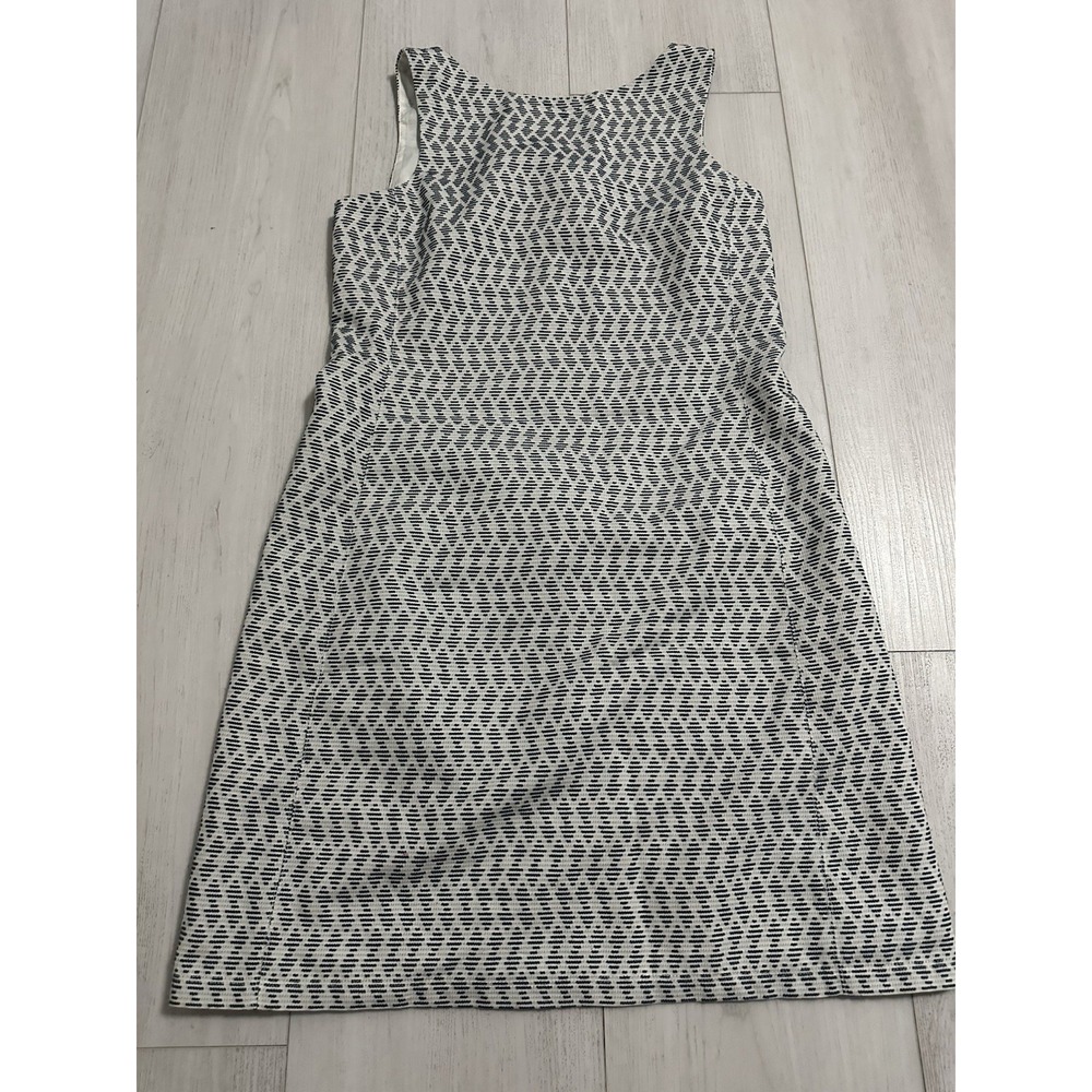 THEORY Textured Mivrill Mayview Dress Sz 10 Blue White EUC